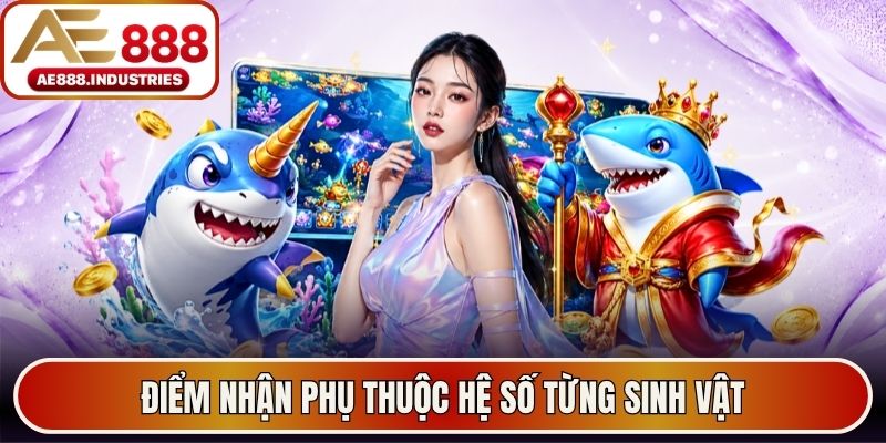 Điểm nhận phụ thuộc hệ số từng sinh vật